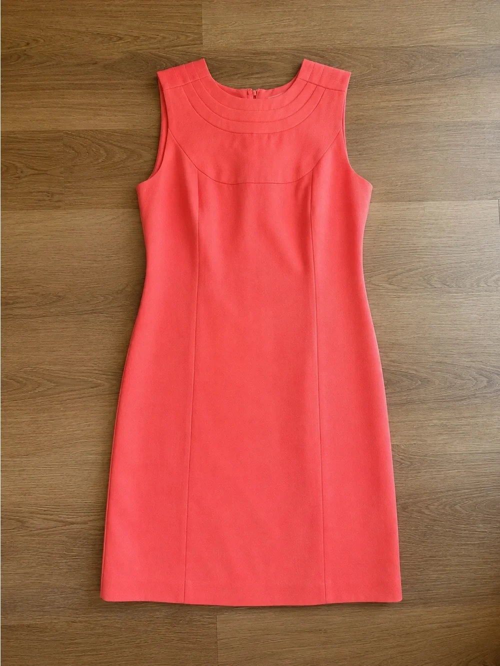 Tory Burch Coral Orange Sleeveless Sheath Dress Size 6 | Wool Silk Blend